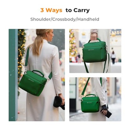 K&F CONCEPT Camera Sling Bag Small Crossbody Camera Case DSLR/SLR/Cute Compact Shoulder Photography Bags for Photographers-Green - color: 07-green