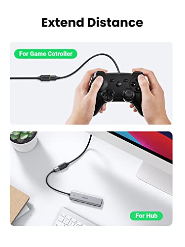 UGREEN USB Extender, USB 3.0 Extension Cable Male to Female USB Cable High-Speed Data Transfer Compatible with Webcam, Gamepad, USB Keyboard, Mouse, Flash Drive, Hard Drive, Oculus VR, Xbox 15 FT - size: 15 ft