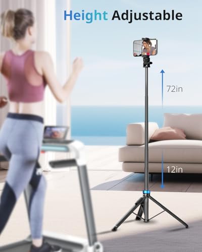 UBeesize 72" Phone Tripod - Tripod for iPhone & Selfie Stick with Phone Holder & Remote - Upgraded, Stable & Portable Stand for iPhone 17/16/15/14, Android, Cameras & Action Cams - size: 72-in