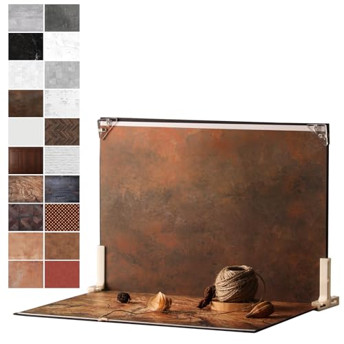 Photo Backdrop Boards, 10Pcs 20 Patterns Double-Sided Product Photography Backdrops, Flat Lay Background for Food, Jewelry, Cosmetics & Content Creation, Tabletop Shooting Kit, MDAOCRY