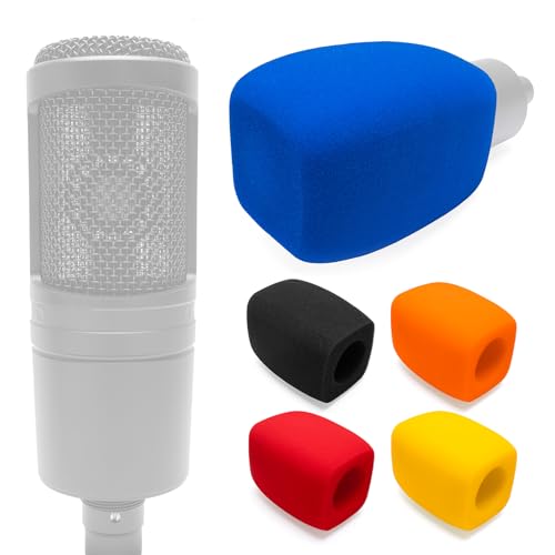 Windscreen Foam Mic Cover Compatible with Audio-Technica AT2020 AT2035 AT2040 AT2050 ATR2500 ATR2500X AT4040 AT4033A AT4050 BP40, 1 Pcs Rectangular Prism Microphone Pop Filter, Blue - color: Blue