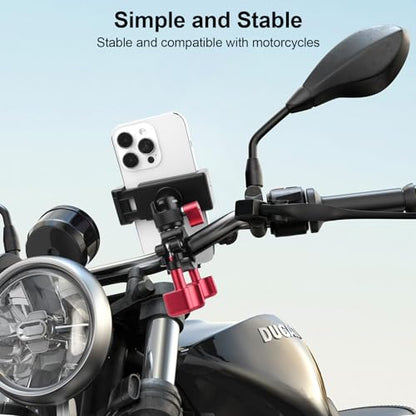 Heavy Duty Aluminum Handlebar Mount for Action Cameras - Bike & Motorcycle Clamp Bracket for GoPro, Insta360 X4/X3, DJI Osmo Action - Stable Off-Road Filming