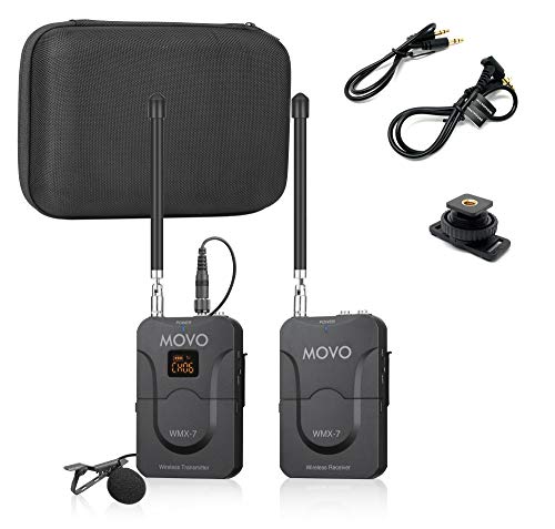 Movo Universal Wireless System, 12 VHF Channels, 2-Microphone, 3.5mm TRRS, 1-Year Warranty
