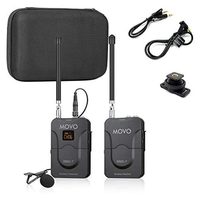 Movo Universal Wireless System, 12 VHF Channels, 2-Microphone, 3.5mm TRRS, 1-Year Warranty