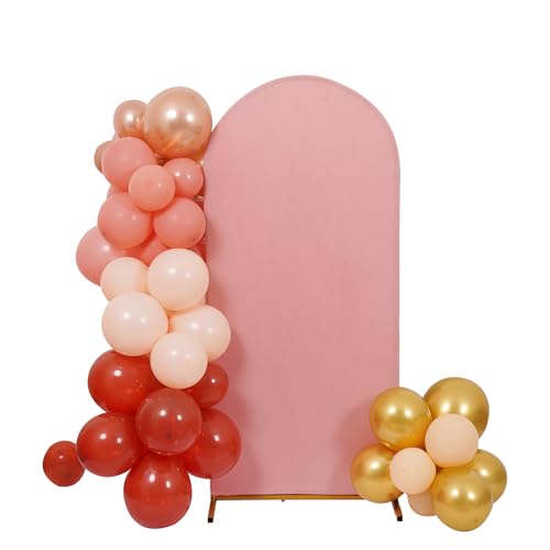 Peomeise 5FT Wedding Arch Cover，Dusty Rose Arch Backdrop Cover Stretchy Spandex Backdrop Stand Covers for Birthday Party Ceremony Banquet Decor(60" L x 31.2" W) - color: Dusty Rose, size: 5FT