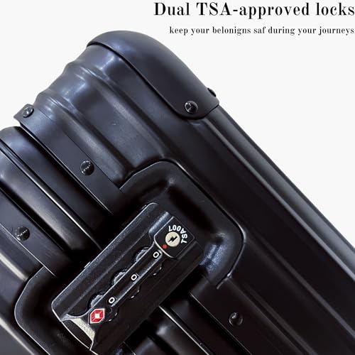 Full Aluminum Rolling Camera Bag 18" Carry on | Detachable wheels, TSA locks, adjustable dividers, lightweight aluminum luggage, fits 17" laptop for commercial photography
