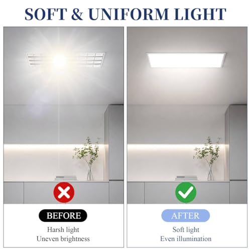 4Pcs Light Diffuser Sheet, LED Light Diffuser Board, LED Diffuser Film, Adhesive Diffuser Panel Stickers for Soften Ceiling Light LED Downlight Spotlight Led Flash Strobe Light(11.8x11.8'')