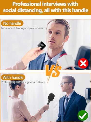 YOUSHARES Interview Microphone Handheld Adaptor for Rode Wireless Go II/Wireless PRO/Wireless ME/DJI Mic/DJI Mic 2 - color: Mic Handle & Mic Cover