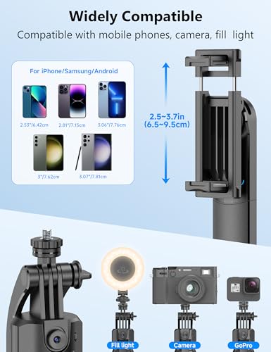 QIRITA 64" Auto Face Tracking Tripod, 360° Rotation Aluminum Quadrapod Selfie Stick with Remote, Phone Tripod Compatible with iPhone Android for Vlog TikTok Live Streaming - size: 64in- Auto Face Tracking Tripod