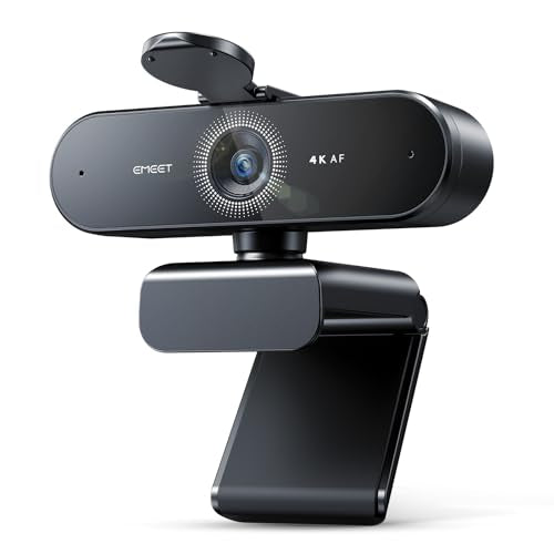 EMEET NOVA 4K Webcam for PC - Ultra 4K HD, PDAF Autofocus, Dual Omnidirectional Mics, 73° FOV, Auto Light Correction, USB-A, Privacy Cover, Ideal for High-End Business Meetings&Live Streaming - style: 4K PDAF Focus 2 Mics