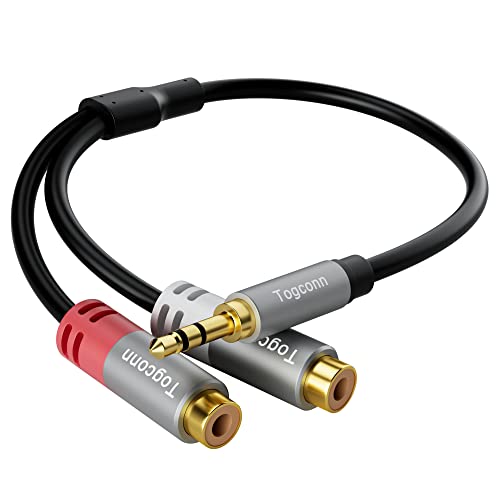 3.5mm to 2 RCA Audio Y-Splitter Cable 0.6 Feet, 1/8 Inch (3.5mm) TRS Stereo Male to Dual RCA Female Hi-Fi Sound Auxiliary Y Adapter Converter Connector for iPhone, Tablet Computer, MP3, Speaker - color: 3.5mm TRS Male to 2RCA Female, size: 0.6 Feet