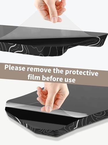 3-in-1 Ergonomic Keyboard Stand with Wrist Rest & Mouse Pad Set, Comfy Keyboard Riser Holder Soft Mousepad with Massage Design, Memory Foam and Non-Slip PU Base for Pain Relief, Topographic - color: Black Topographic
