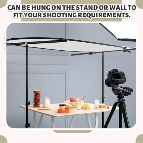 CroBlissful 5×3.3 ft(1.5mX1m) Collapsible Backdrop, Portable 2 in 1 Black and White Backgrounds with Carrying Bag, Reversible Collapsible Photography Reflector for Studio, Video & Live Streaming