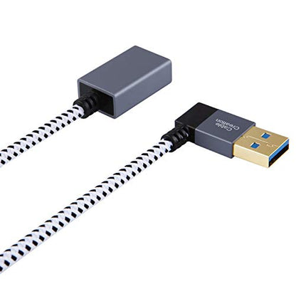 CableCreation Short USB 3.0 Extension Cable 1FT, Left Angle USB Male to Female Extender Cord, 90 Degree USB 3.0 for VR, PlayStation, Xbox, Keyboard, Space Gray 0.3M - size: 1FT, style: Left Angle