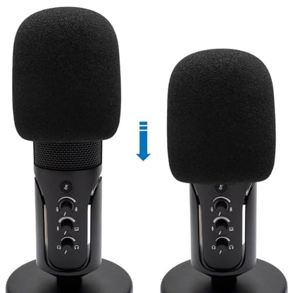 2-Pack Foam Windscreen Mic Cover Compatible with Sennheiser Profile USB Microphone, High-Density Pop Filter