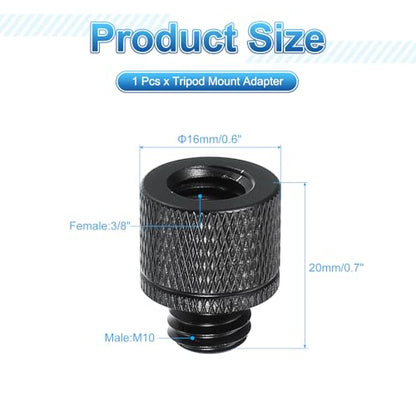 PATIKIL Tripod Screw Adapter 3/8" Female to M10 Male, Tripod Nut Connectors Camera Mount Screw Camera Double Head Converter for Microphone Holder Magic Arm Accessories - size: 3/8" to M10