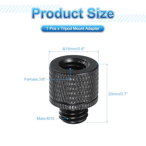 PATIKIL Tripod Screw Adapter 3/8" Female to M10 Male, Tripod Nut Connectors Camera Mount Screw Camera Double Head Converter for Microphone Holder Magic Arm Accessories - size: 3/8" to M10