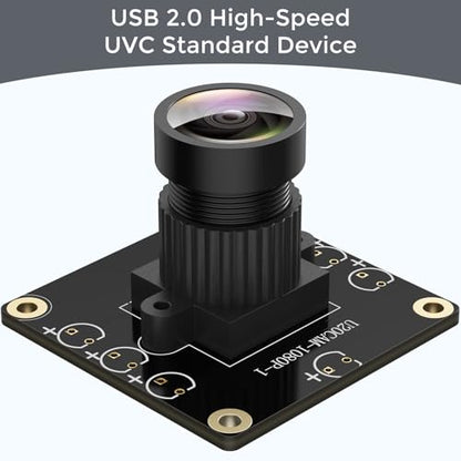 1080P USB2.0 UVC Camera, 130° Wide Angle Camera, Plug & Play for PC, Raspberry Pi, Jetson Nano and SBCs. Support Windows, Linux, Android and Mac OS.