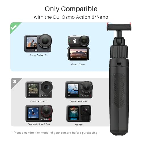 40cm/15.75'' Selfie Stick Tripod for DJI Osmo Action 6 & Nano Accessories, 360° Adjustable Extended Pole Tripod Stand w Magnetic Mount, Ultra-Lightweight Handle Grip Monopod for Vlogging - size: Action 6/Nano