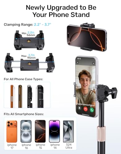 Webcam Stand for Desk, with 360 Ballhead, Heavy Base Height Adjustable Tripod for Logitech Webcam C922 C930e C920 C615 C960 C920x BRIO 4K NexiGo N60, Phone Mount, Gopro with 1/4" Thread - size: 9.2–15.5"H (7.09" dia base)