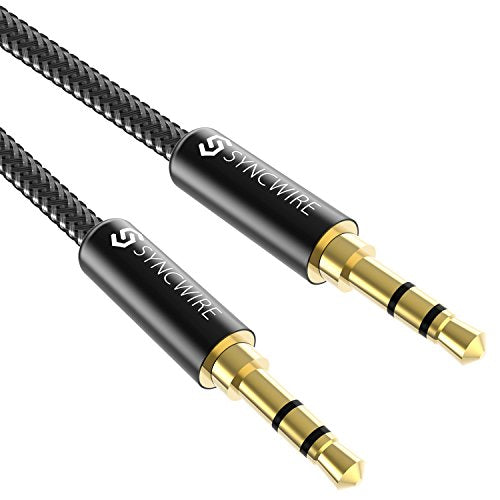 Syncwire Long Aux Cable 6.5Ft- Auxiliary Audio Cable for Headphones, Car, Home Stereos, iPhone/Ipad iPod/Echo Dot, Galaxy S8/ Galaxy Note 8/ Smartphones & More - Black - color: Black, size: 6.5 ft (2 m) (Pack of 1)