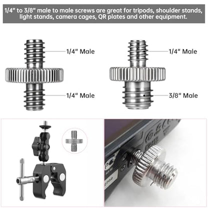 Camera Tripod Adapter 26 Packs Camera Screws Mount Set Tripod Mount Adapter Set 1/4 to 1/4 Tripod Screw 1/4 to 3/8 Camera Mount Adapter Hot Shoe Adapter for Tripod Monopod Ballhead Quick Release Plate