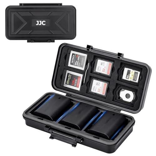 JJC Multi-Function Camera Battery Memory Card Storage Case for 6 SD Card,6 CFexpress Type-B/XQD Cards,5 CFexpress Type-A Cards,8 AA Batteries,3 Camera Batteries Holder Box for LP-E6 NP-FZ100 NPW235 - size: for Battery x 3 + 6 SD + 6 CFB + 5 CFA + 8 AA