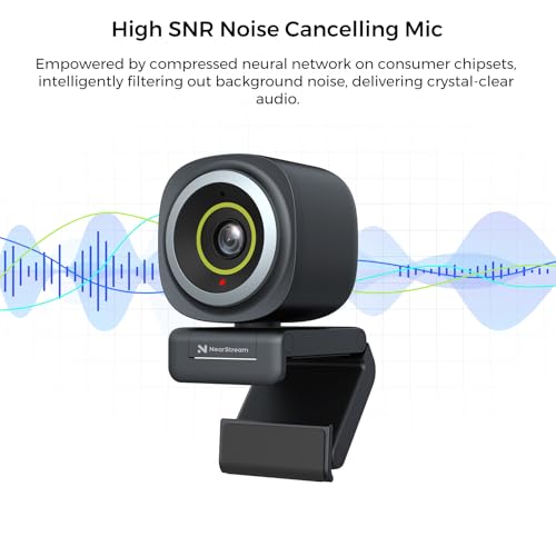 NearStream 2K Webcam for PC, Full HD 1080P Webcam with Noise-Canceling Mic, Auto Focus,Software Control, Adjustable FOV, Plug&Play, Compact Web Camera for Desktop Computer for Zoom/Skype/Teams (V02AF) - style: 2K@30FPS,1080P@60FPS