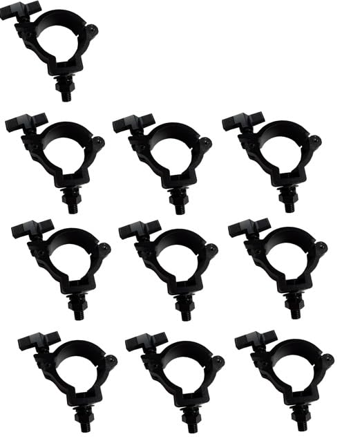 10 Pack Black Truss Clamps,Aluminum Alloy DJ Light Clamp,Fits O.D. 2 Inch Truss for Stage Lighting Projector Par Lights