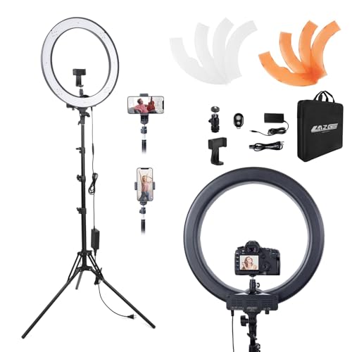 Ring Light Kit 18" 55W 5500k dimmable LED Light, 70inch Foldable Stand, Phone Clip, Short Video, Studio Video Photography Lighting, Spot Lights，Selfie and Live Streaming,You Tube,TikTok