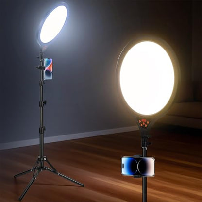 Ring Light with Stand, 14" Professional Ring Light Tripod for iPhone, Adjustable Height for Video Recording Photography Live Streaming Content Creation TikTok YouTube, Black - size: 14inch Black