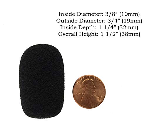 Tetra-Teknica XFFZDP-BLK Lapel & Headset Microphone Windscreen, Color Black, One Dozen Pack