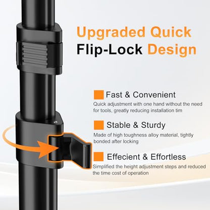 Backdrop Stand, 10x7ft(WxH) Photo Background Stand Adjustable Support Kit with 2 Crossbars, 8 Backdrop Clamps, 2 Sandbags and Carrying Bag for Parties Photography Wedding Decoration - size: 7×10ft