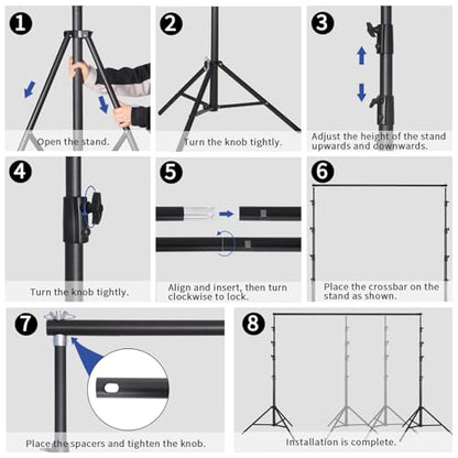14.11X 13.12 FT Large Heavy Duty Backdrop Stand, Adjustable Photography Studio Photo Background Support System with Carry Bag for Parties, Events Decoration, Wedding, Birthday, Portrait