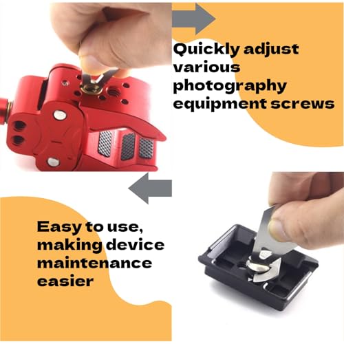 4Pcs Camera Tool Precision Screwdriver Plate Ring Adapter for Quick Release Tripod Mounts (3/8" to 1/4" Reducer with D-Ring Rig Screws)