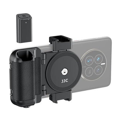 Phone Camera Grip Smartphone Photography Shooting Clip with Tripod Mount & Detachable Wireless Shutter Remote Control, Cellphone Selfie Grip Handle Stand for iPhone & Other Phone Vlog Video Black - color: Black