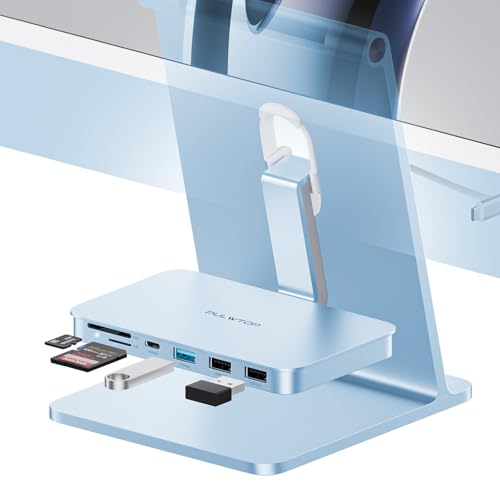 iMac Accessories for i-Mac 2021/2023/2024, PULWTOP USB C Hub for iMac with USB A/C 10Gbps, Hub for M1/M3/M4, 2USB A 2.0, SD/TF Card Reader for iMac24 inch & Studio Display 2 Blue - color: 6-in-1 Blue USB C Hub for iMac