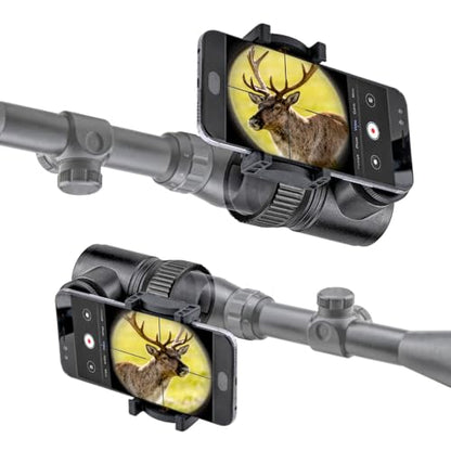 All-Metal Rifle Scope Phone Mount – Fast-Locking Camera Adapter with Dual Viewing Angles – Universal Fit for iPhone & Android for Hunting and Birding - size: Smartphone - Scope Phone Mount (Pro+)