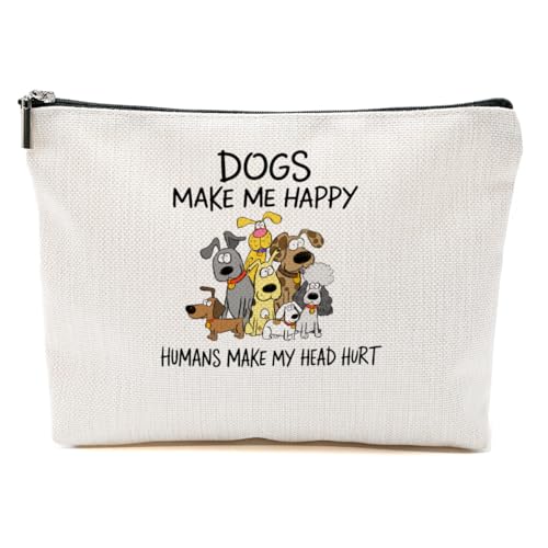 Funny Dog Makeup Bag for Women, Portable Cosmetic Bag Travel Organizer Toiletry Accessories, Dog Lover Gifts for Women Friends Girls,Birthday Christmas Gift - color: Multicolor 1409