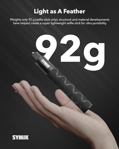 SYMIK Invisible Selfie Stick for Insta360 70 cm/27.6 in, 360 Camera Stick | Aluminum Alloy Extension Stick for Insta 360 X5 X4 Air X3 ONE X2, Osmo 360, Portable Extendable Monopod Pole with Wrist Strap - size: 70 cm / 27.6 in
