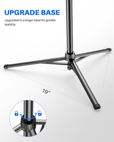 67" Phone Tripod, MIIASI Extendable Tripod for iPhone, Selfie Stick with Remote and Phone Holder, Compatible with iPhone/Android/Camera, Light Stand - color: Black