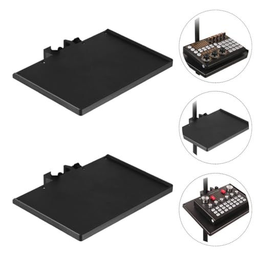 Ciieeo 2pcs Microphone Stand Tray Portable Sound Card Holder Clamp for Home Studio Stage and Streaming Use