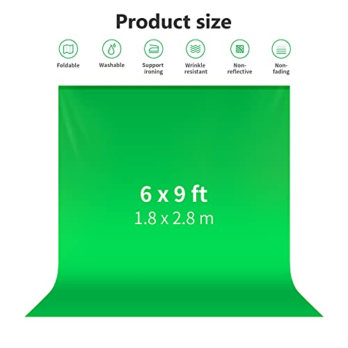 NEEWER 6x9 feet/1.8x2.8m Photo Studio 100% Pure Polyester Collapsible Backdrop Background for Photography, Video and Television (Backdrop Only) - Green - color: Green, size: 6 x 9 ft