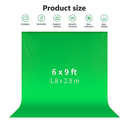 NEEWER 6x9 feet/1.8x2.8m Photo Studio 100% Pure Polyester Collapsible Backdrop Background for Photography, Video and Television (Backdrop Only) - Green - color: Green, size: 6 x 9 ft