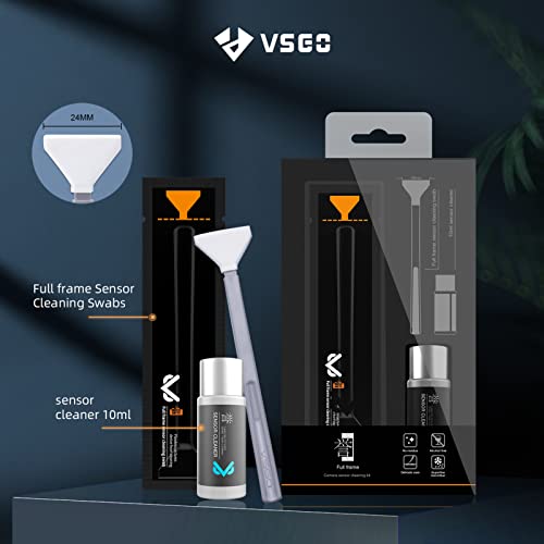 VSGO Full Frame Sensor Cleaning Kit, 12pcs Sensor Swabs & 10ml Sensor Cleaner for Nikon Sony Canon DSLR Camera Clean (VS-S03-12)