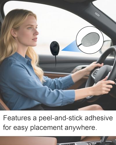 3.5mm Car Stereo Microphone, Vehicle External Handsfree Radio Mic Replacement with 2.5mm Adapter for Pioneer Boss JVC Jensen Head Unit Car Stereo Enabled Audio GPS DVD CD, 3M Cable