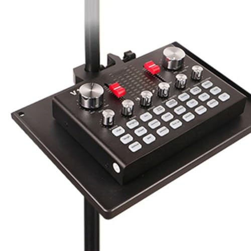 Ciieeo 2pcs Microphone Stand Tray Portable Sound Card Holder Clamp for Home Studio Stage and Streaming Use