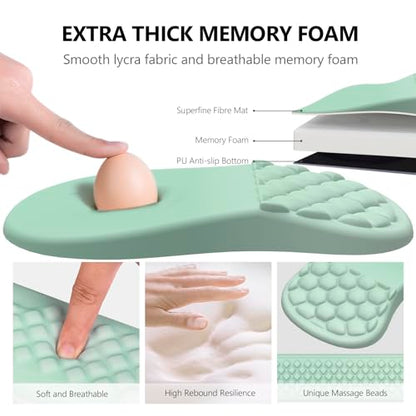 Ergonomic Mouse Pad Wrist Rest, 2 in 1 Keyboard Pad for Office(Gradient Green) - color: Gradient Green
