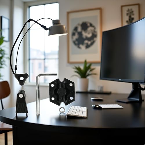 Bracket Clamp Accessories Holder Fit for Mic Clamps Fixed Metal Desk Lamp Clip Fittings Screw Camera Flash Mount Clamp Bracket Monitor Magic Socket Arm Clamp, Computer Monitor Accessories 1 Set