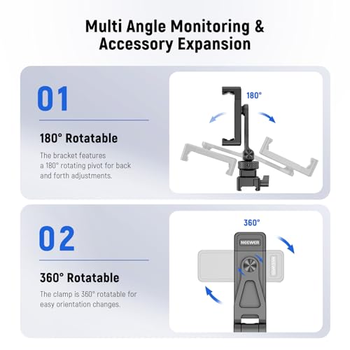 NEEWER Metal Phone Tripod Mount with Cold Shoe NATO Clamp Compatible with DJI RS5 RS4 RS3 Pro RS2 RSC2 Gimbal Stabilizer, 180° Tilt Phone Clip Holder Compatible with iPhone 15 Pro Camera Cage, GA010 - style: GA010 with Nato Clamp